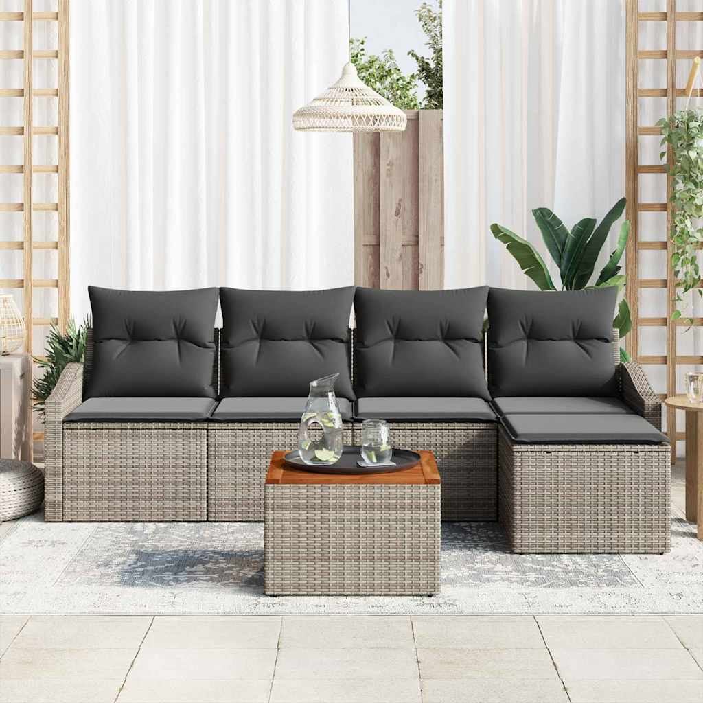 Garten-Sofa-Set 6 pcs Grau