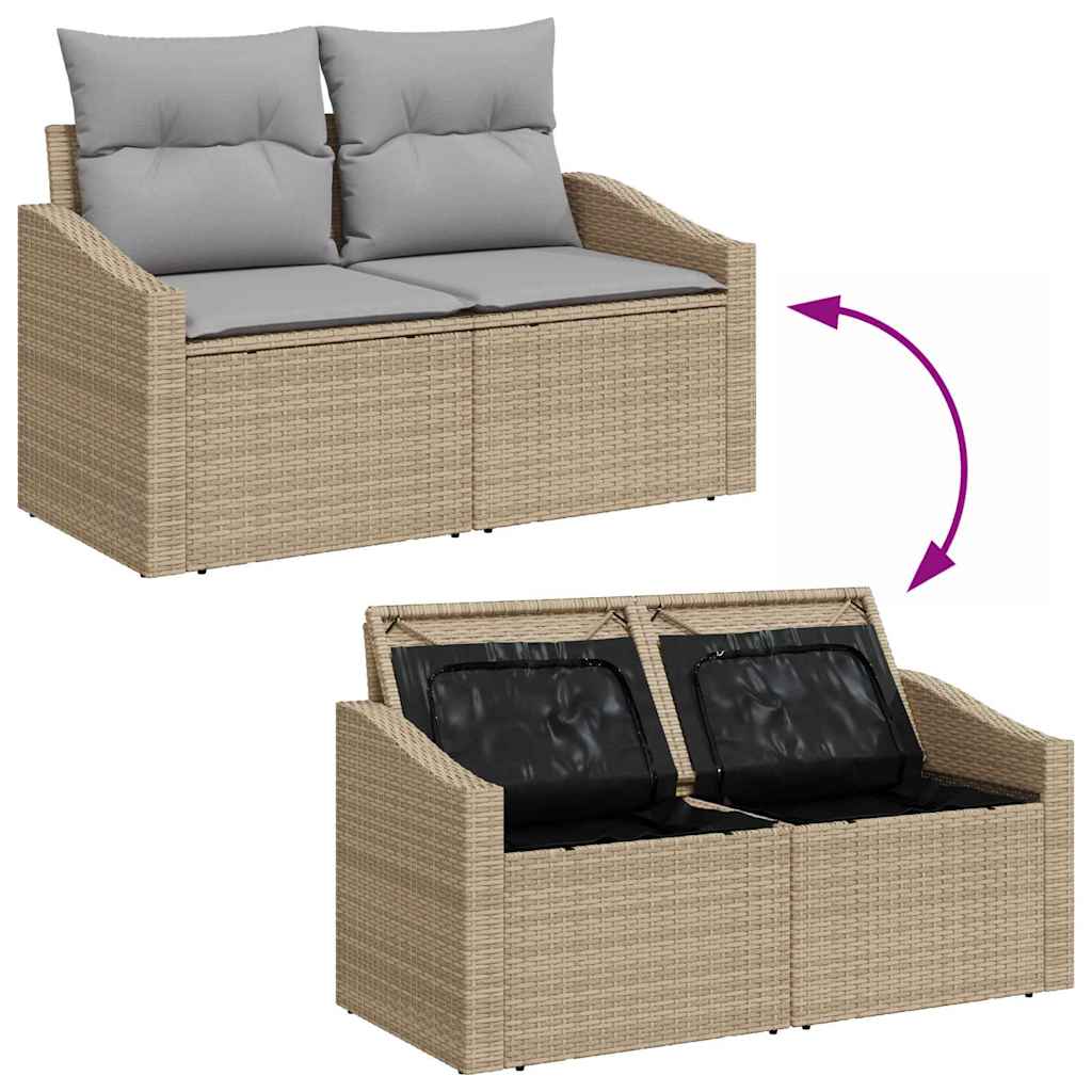 Garten-Sofa-Set 6 pcs Beige und Hellgrau