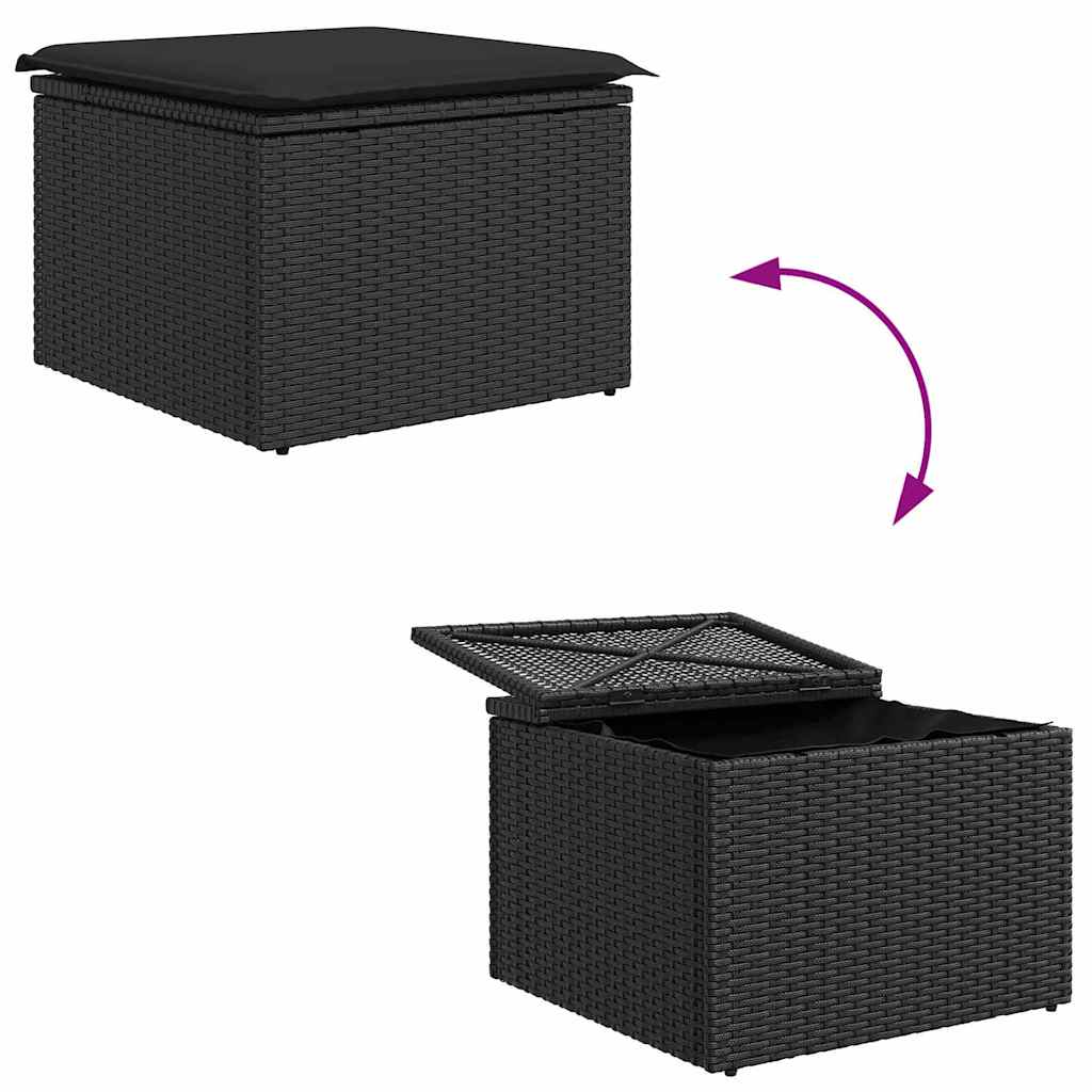 Garten-Sofa-Set 6 pcs Schwarz