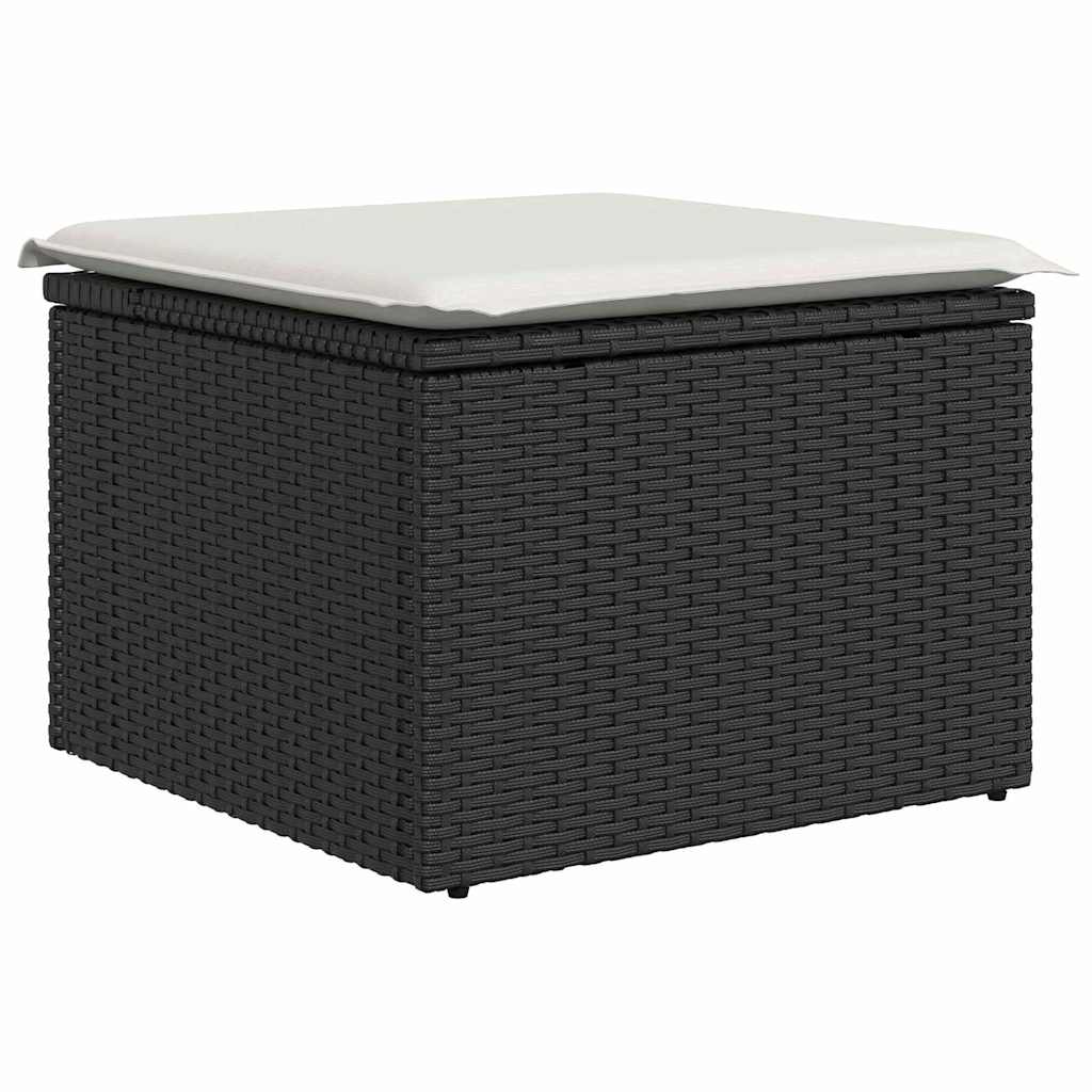 Garten-Sofa-Set 6 pcs Schwarz und Weiß