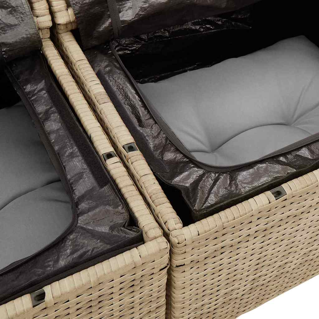 Garten-Sofa-Set 6 pcs Beige und Hellgrau