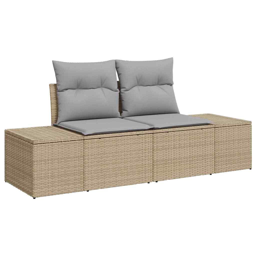 Garten-Sofa-Set 6 pcs Beige und Hellgrau