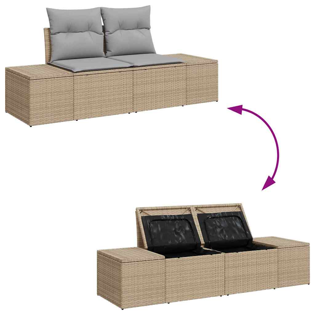 Garten-Sofa-Set 6 pcs Beige und Hellgrau