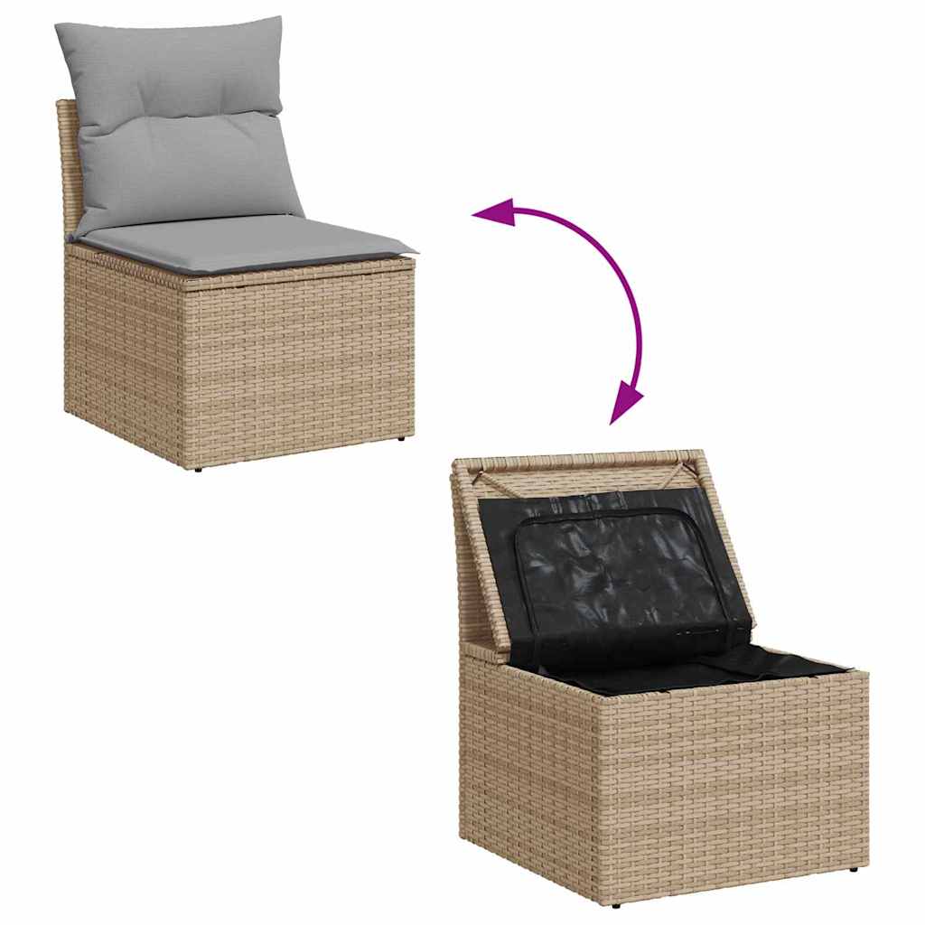 Garten-Sofa-Set 6 pcs Beige und Hellgrau