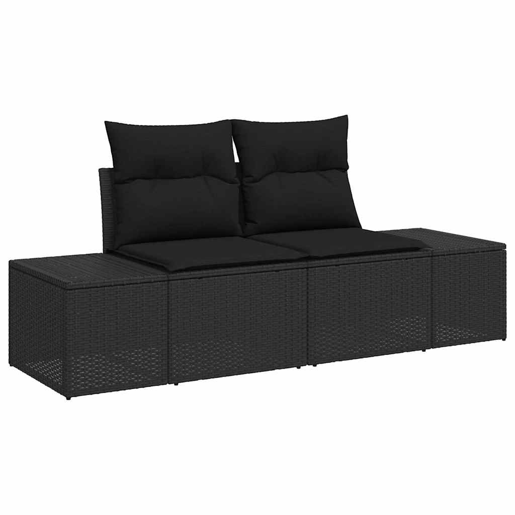 Garten-Sofa-Set 6 pcs Schwarz