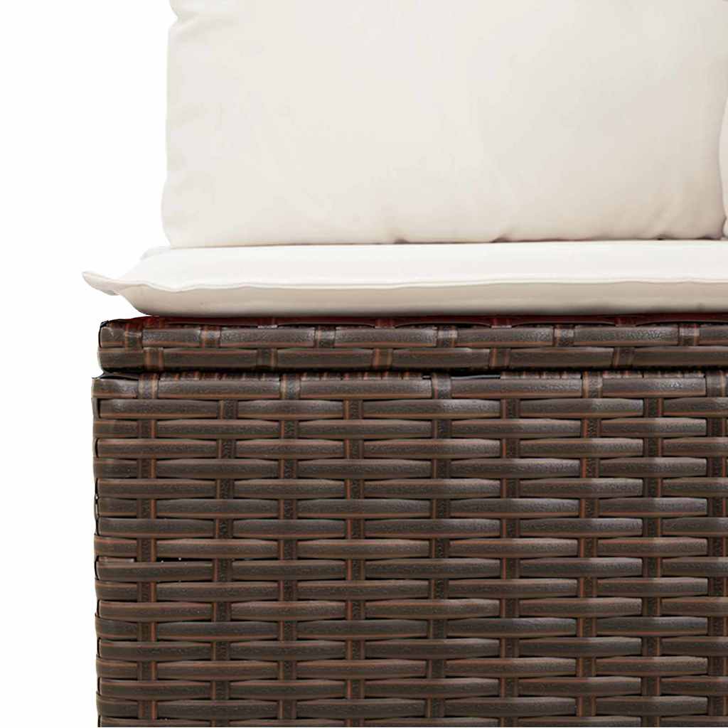 Garten-Sofa-Set 4 pcs Braun und Creme 175 x 117 x 85 cm