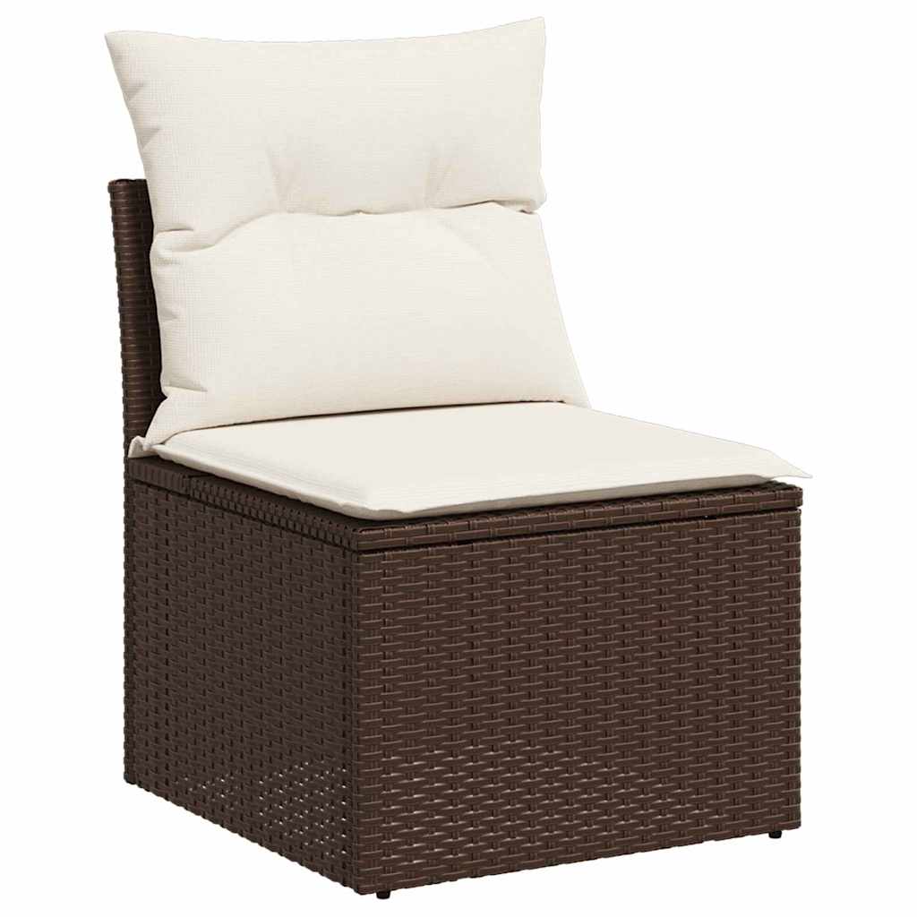 Garten-Sofa-Set 4 pcs Braun und Creme 175 x 117 x 85 cm