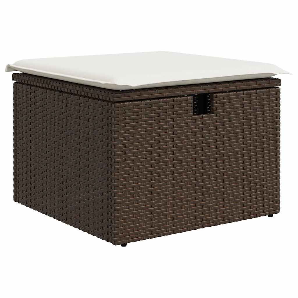 Garten-Sofa-Set 4 pcs Braun und Creme 175 x 117 x 85 cm