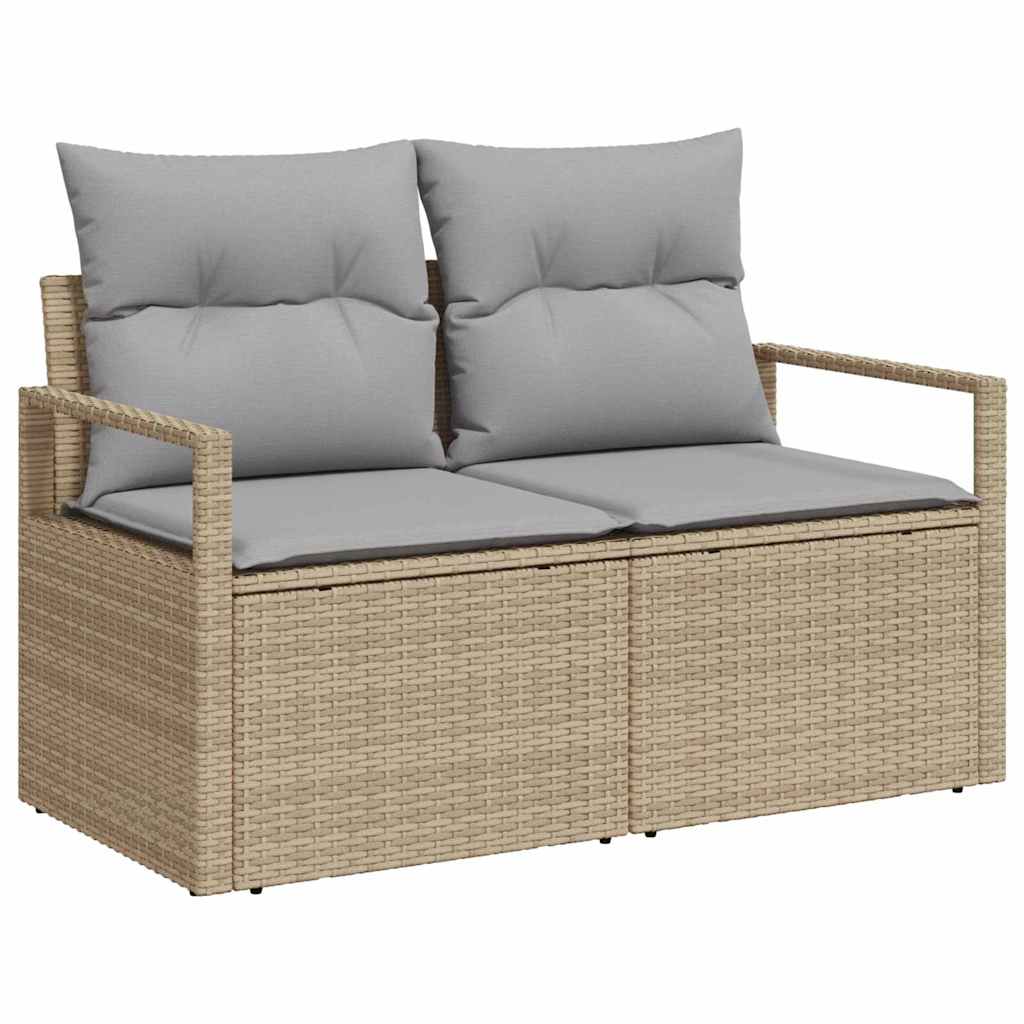 Garten-Sofa-Set 4 pcs Beige und Hellgrau 175 x 117 x 85 cm