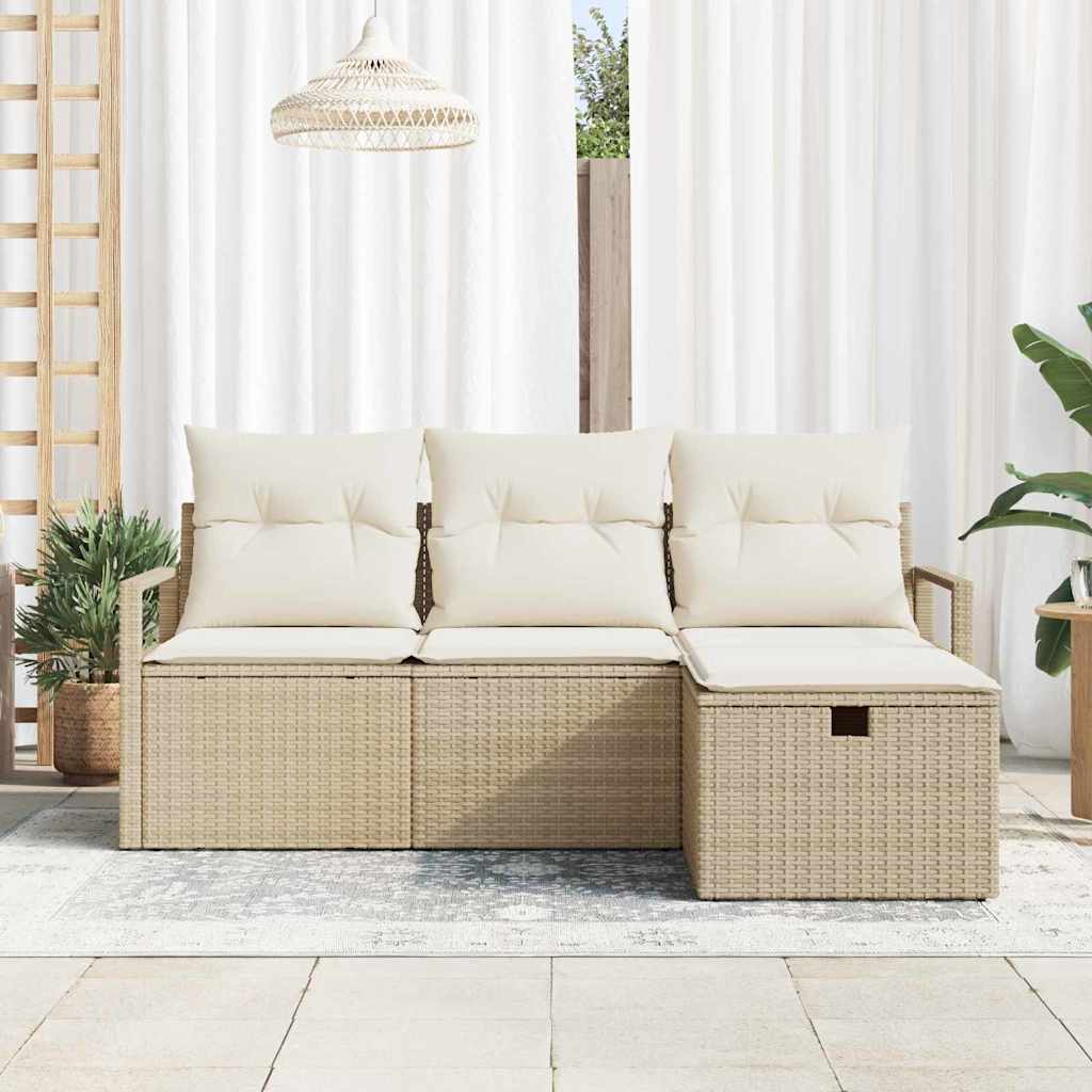 Garten-Sofa-Set 4 pcs Beige und Creme 175 x 117 x 85 cm