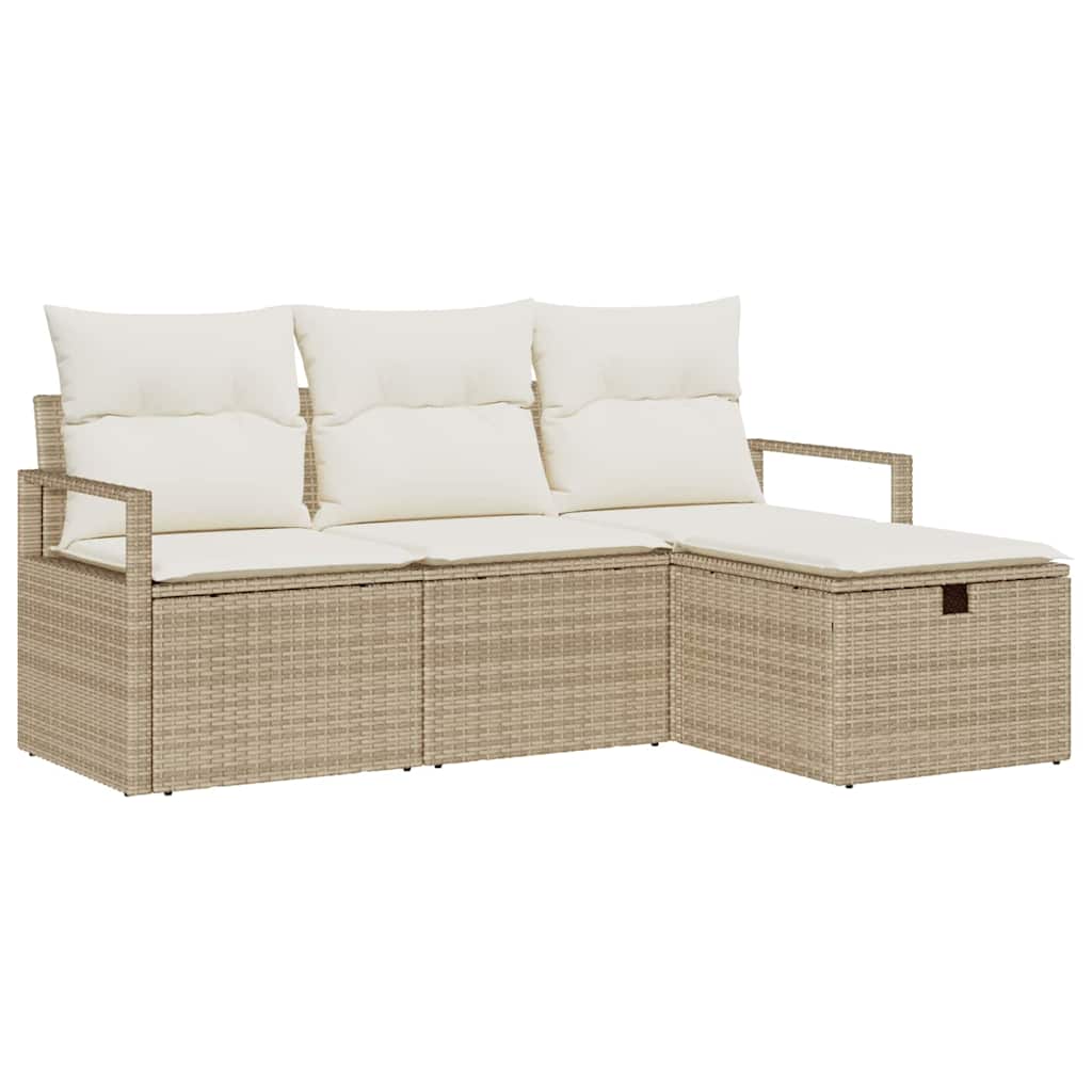 Garten-Sofa-Set 4 pcs Beige und Creme 175 x 117 x 85 cm