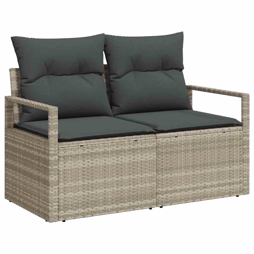 Garten-Sofa-Set 4 pcs Hellgrau 175 x 117 x 85 cm Poly Rattan