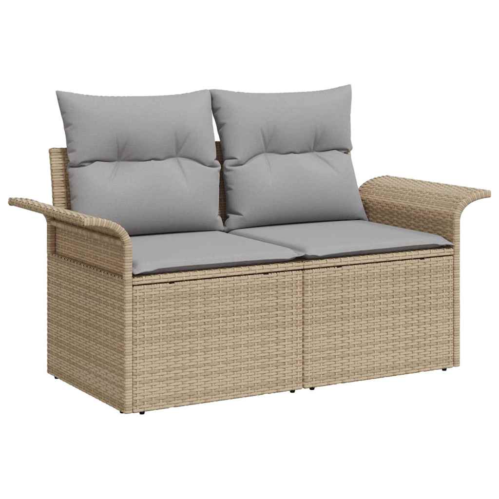 Garten-Sofa-Set 9 pcs Beige Poly-Rattan