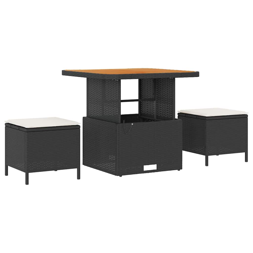 Garten-Sofa-Set 9 pcs Schwarz Poly-Rattan