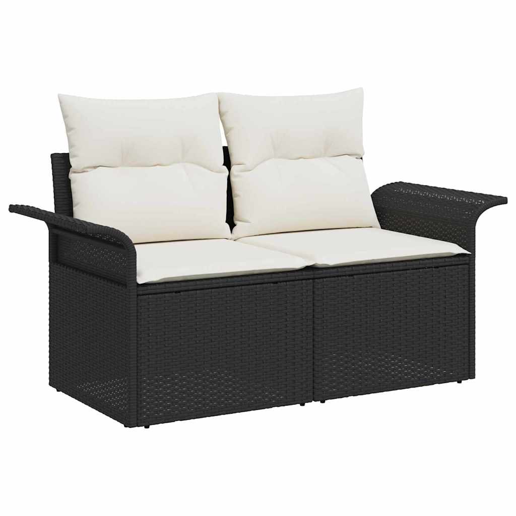 Garten-Sofa-Set 10 pcs Schwarz Poly-Rattan