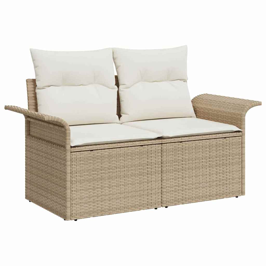 Garten-Sofa-Set 10 pcs Beige Poly-Rattan