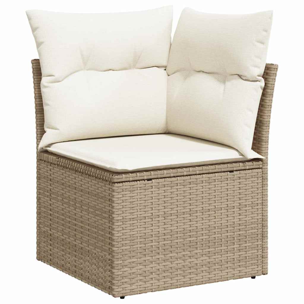 Garten-Sofa-Set mit Kissen 8 pcs Beige Poly Rattan