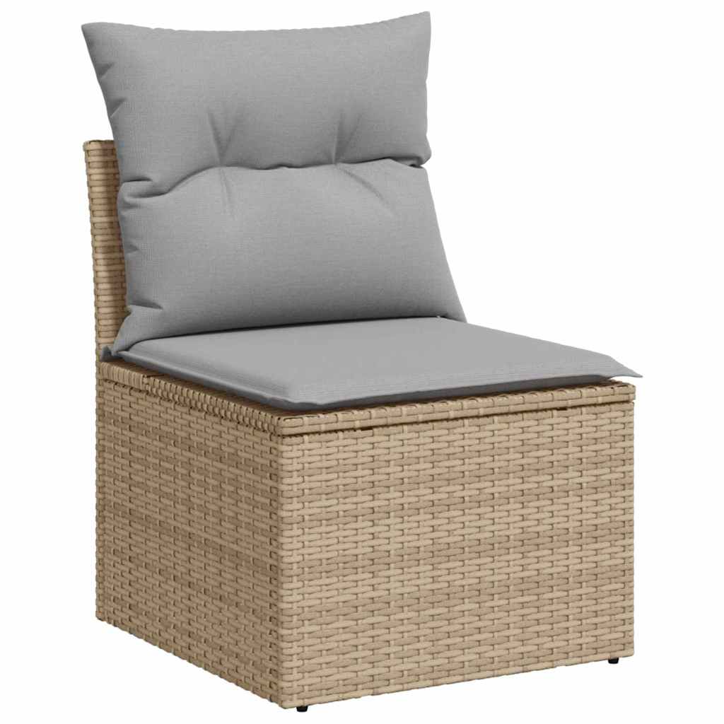 Garten-Sofa-Set mit Kissen 8 pcs Beige Poly Rattan