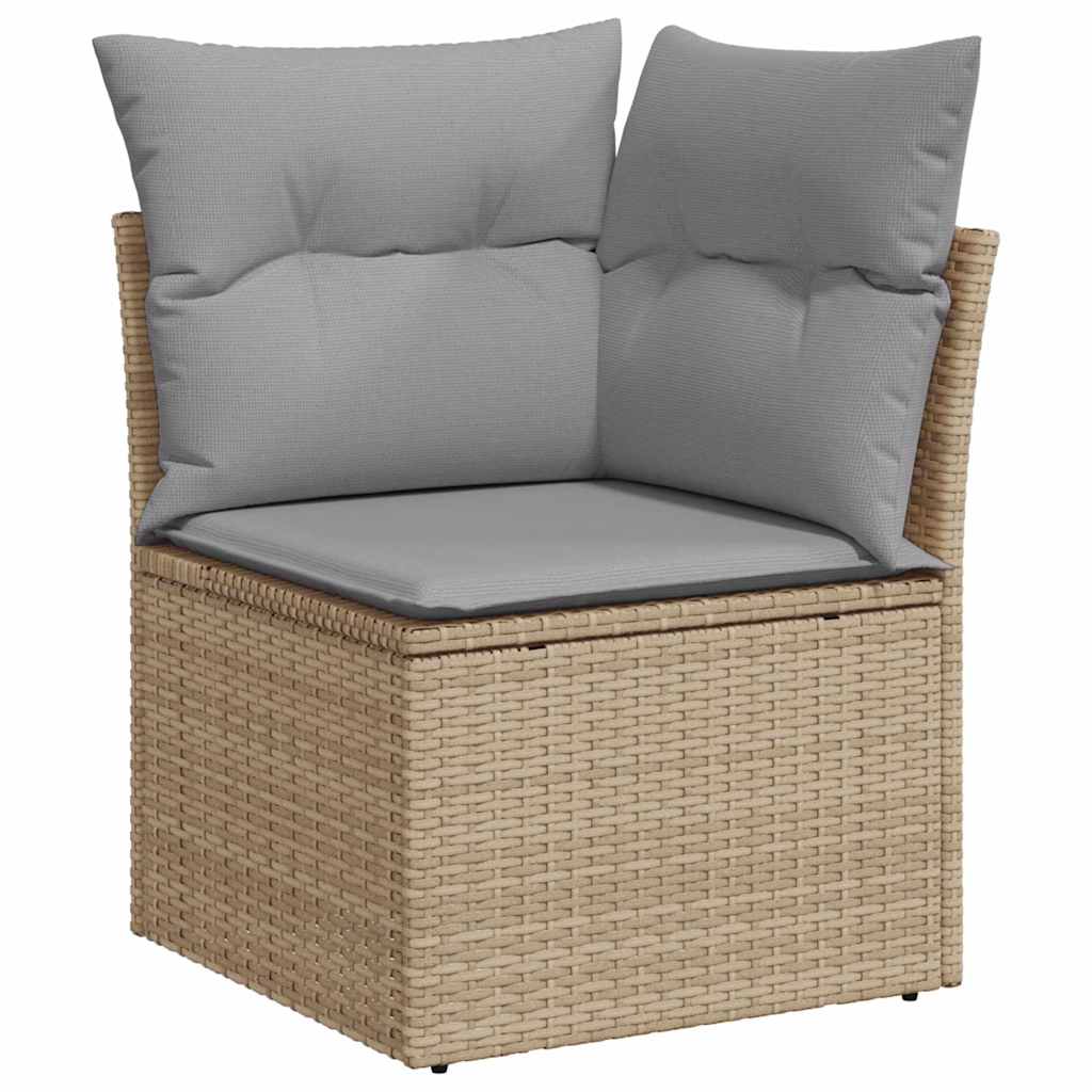 Garten-Sofa-Set mit Kissen 8 pcs Beige Poly Rattan