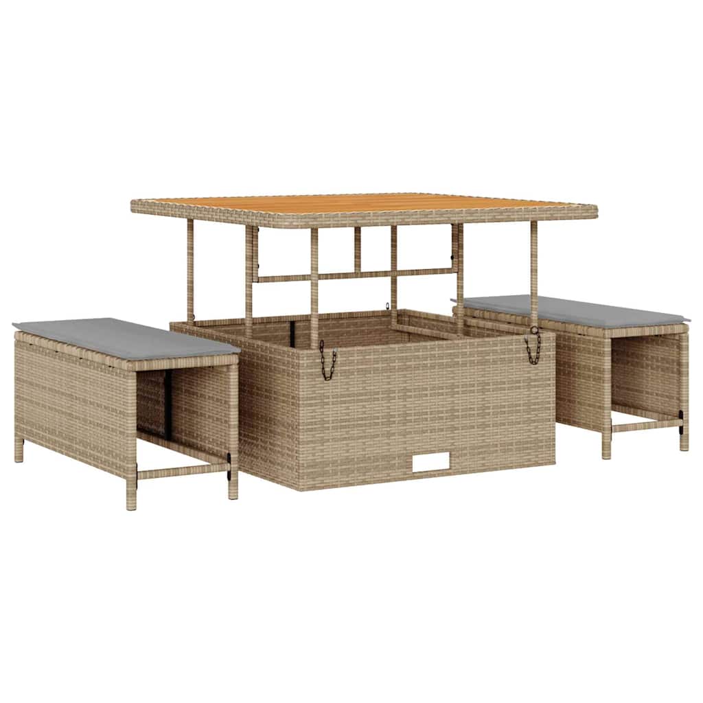 Garten-Sofa-Set mit Kissen 8 pcs Beige Poly Rattan
