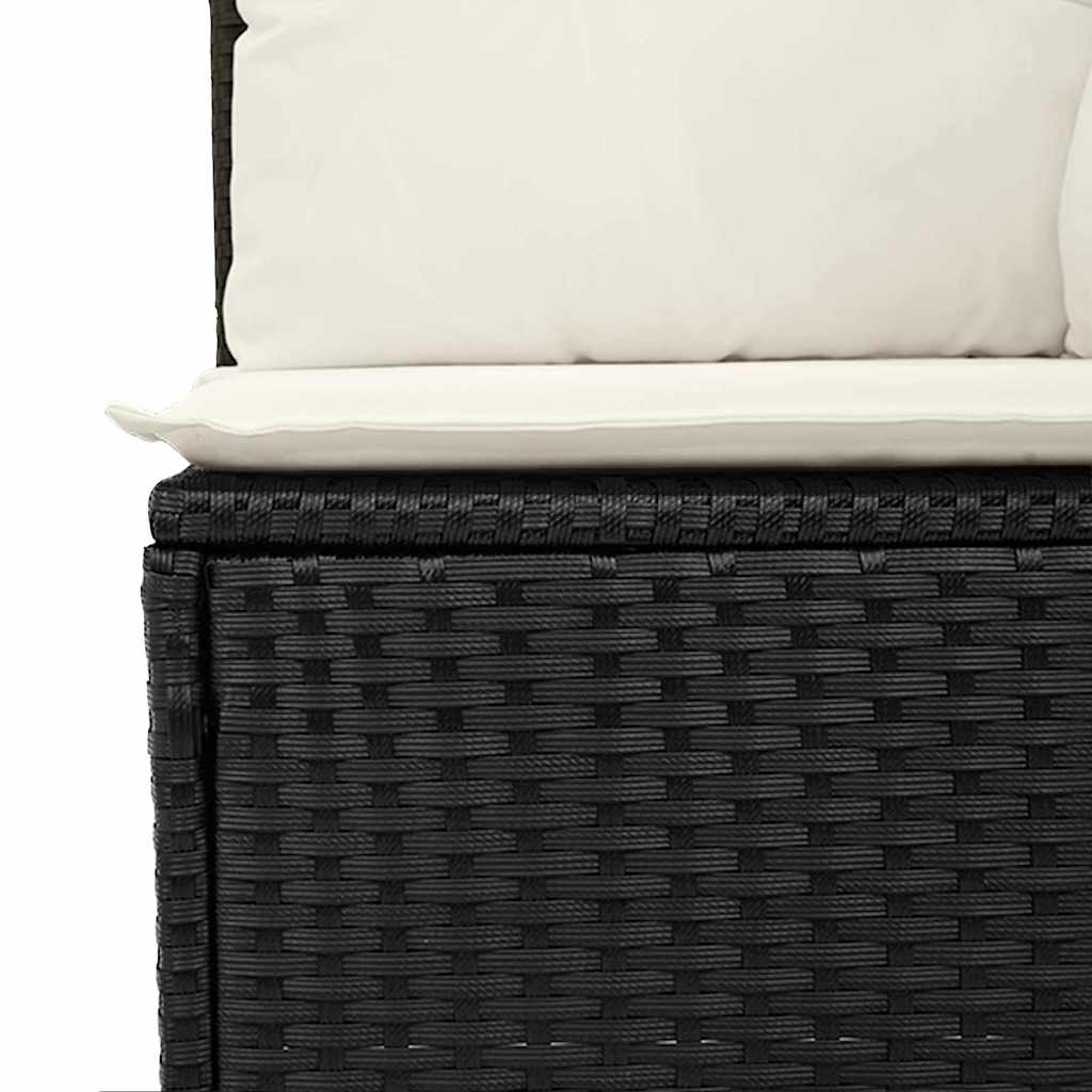 Garten-Sofa-Set mit Kissen 8 pcs Schwarz Poly Rattan