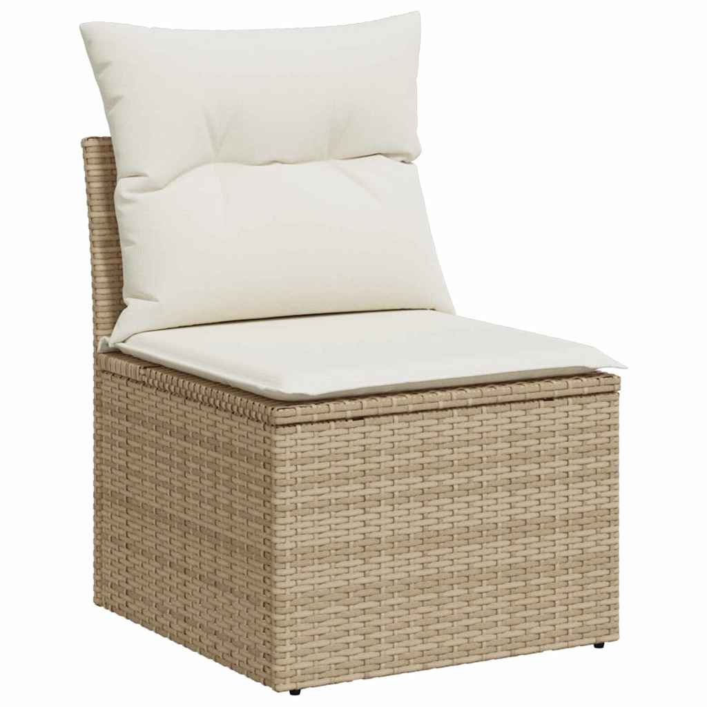 Garten-Sofa-Set mit Kissen 8 pcs Beige Poly Rattan