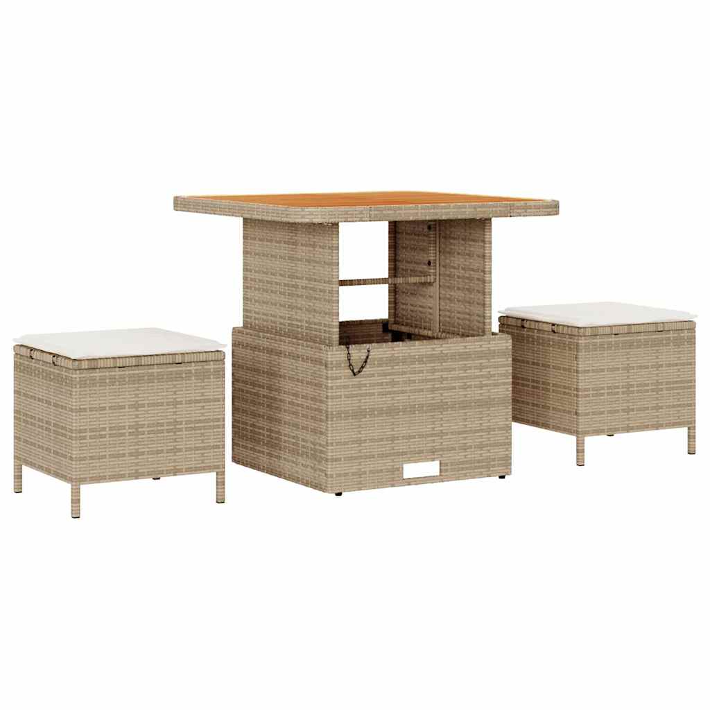 Garten-Sofa-Set mit Kissen 8 pcs Beige Poly Rattan