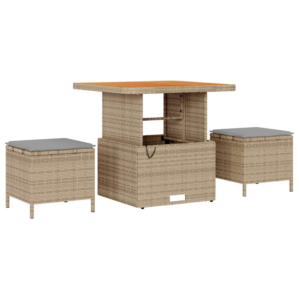 Garten-Sofa-Set mit Kissen 8 pcs Beige Poly Rattan