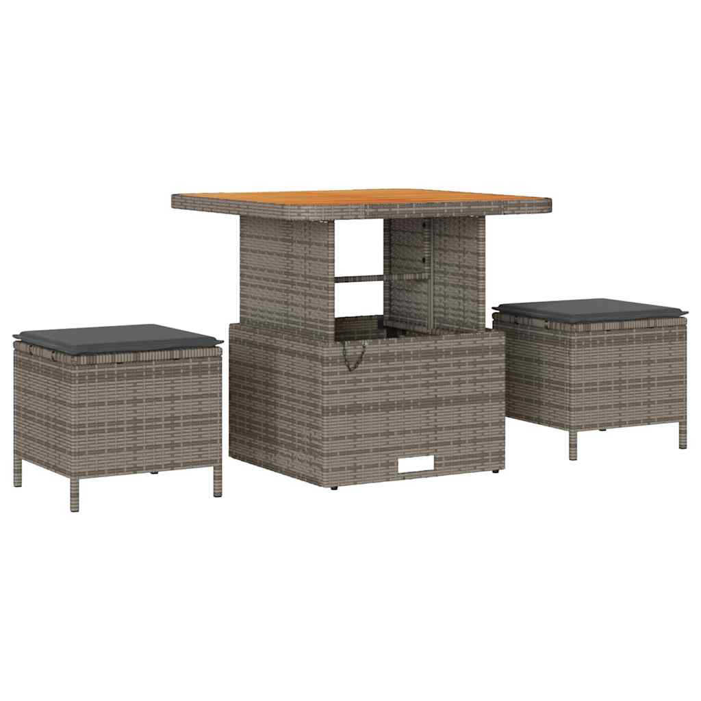 Garten-Sofa-Set mit Kissen 8 pcs Grau Poly Rattan