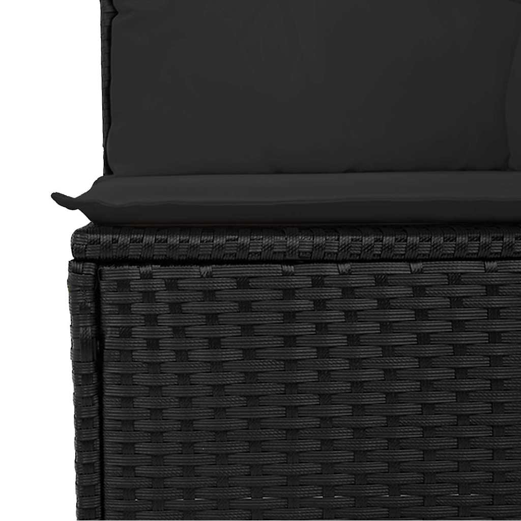Garten-Sofa-Set mit Kissen 8 pcs Schwarz Poly Rattan