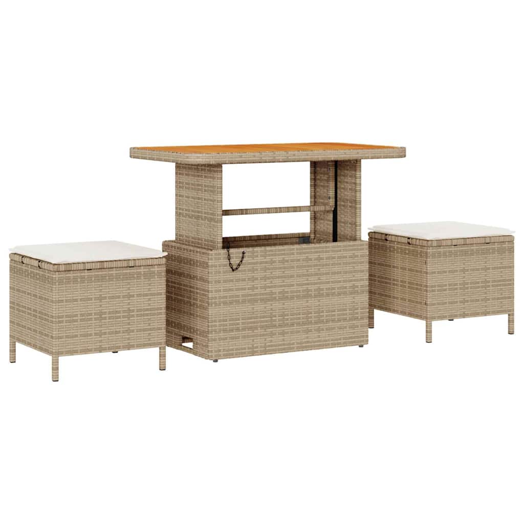 Garten-Sofa-Set mit Kissen 8 pcs Beige Poly Rattan