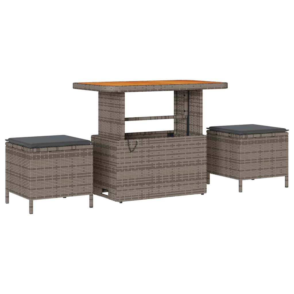 Garten-Sofa-Set mit Kissen 12 pcs Grau Poly Rattan