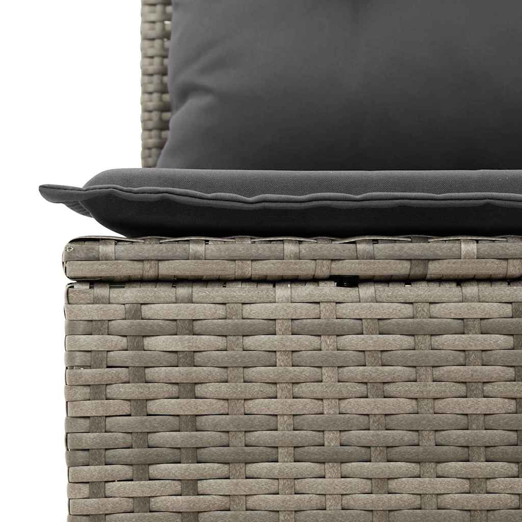 Garten-Sofa-Set mit Kissen 13 pcs Grau Poly Rattan