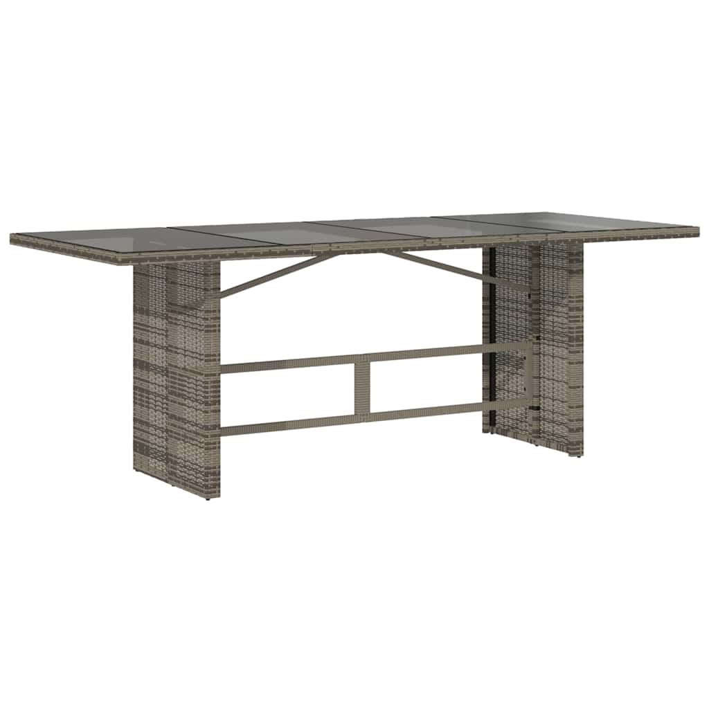 Garten Essgruppe 9 pcs Grau 190 x 80 x 75 cm Poly-Rattan