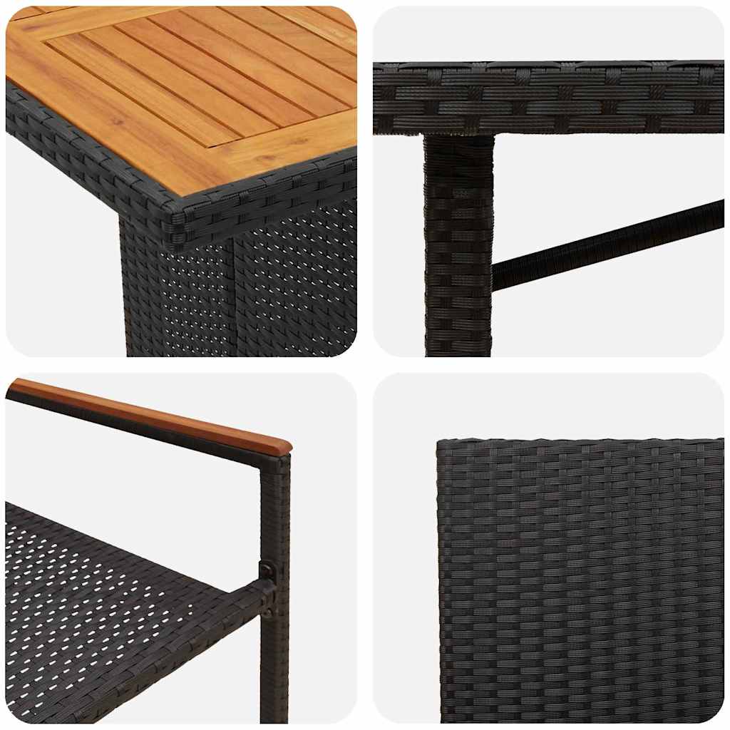 Garten Essgruppe 9 pcs Schwarz und Braun 190 x 80 x 75 cm