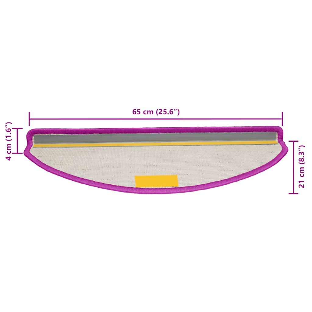 Stufenmatten 30 Stk. 65x21x4 cm Violett Halbrund Groß
