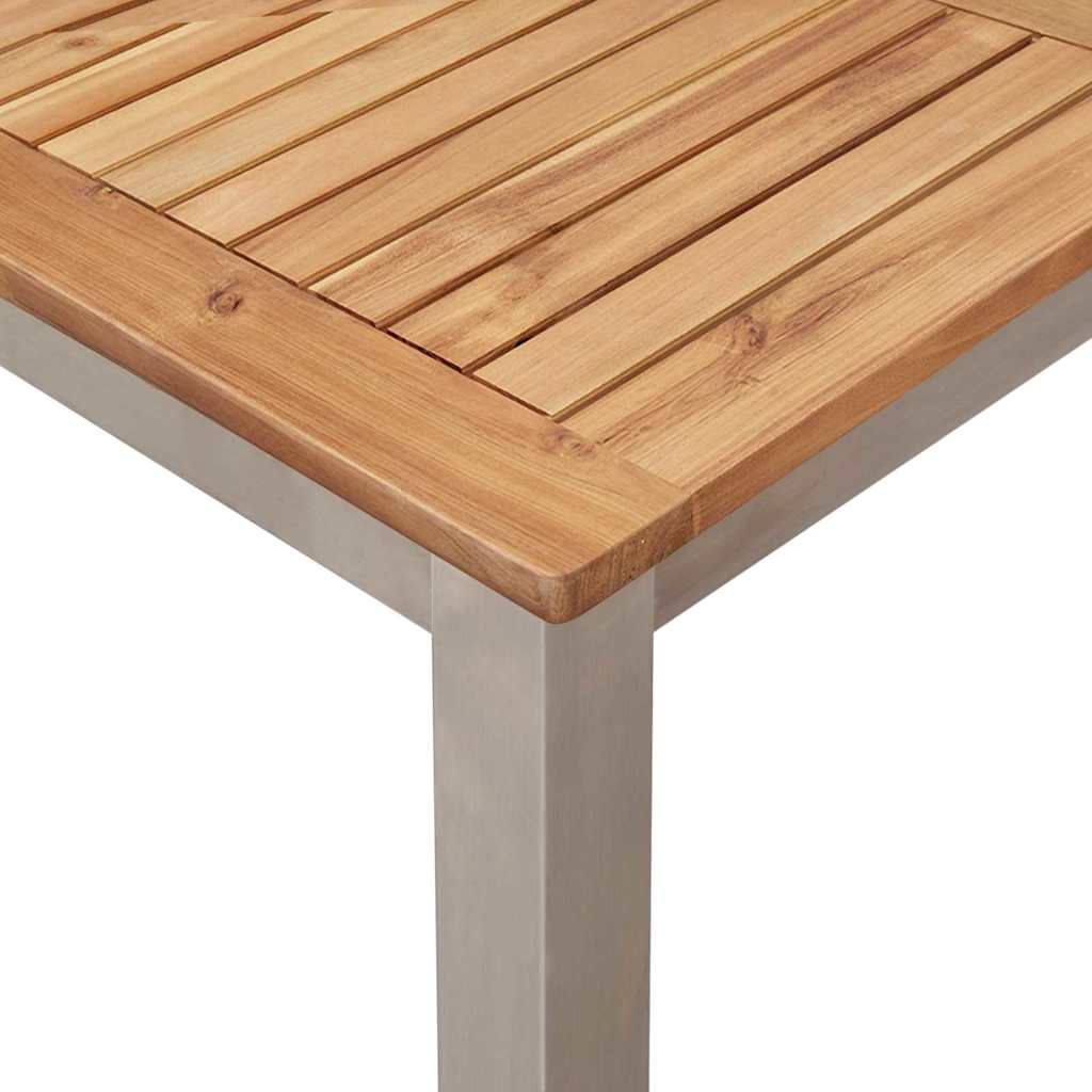 Garten Essgruppe 5 pcs Braun Massives Akazienholz & Edelstahl