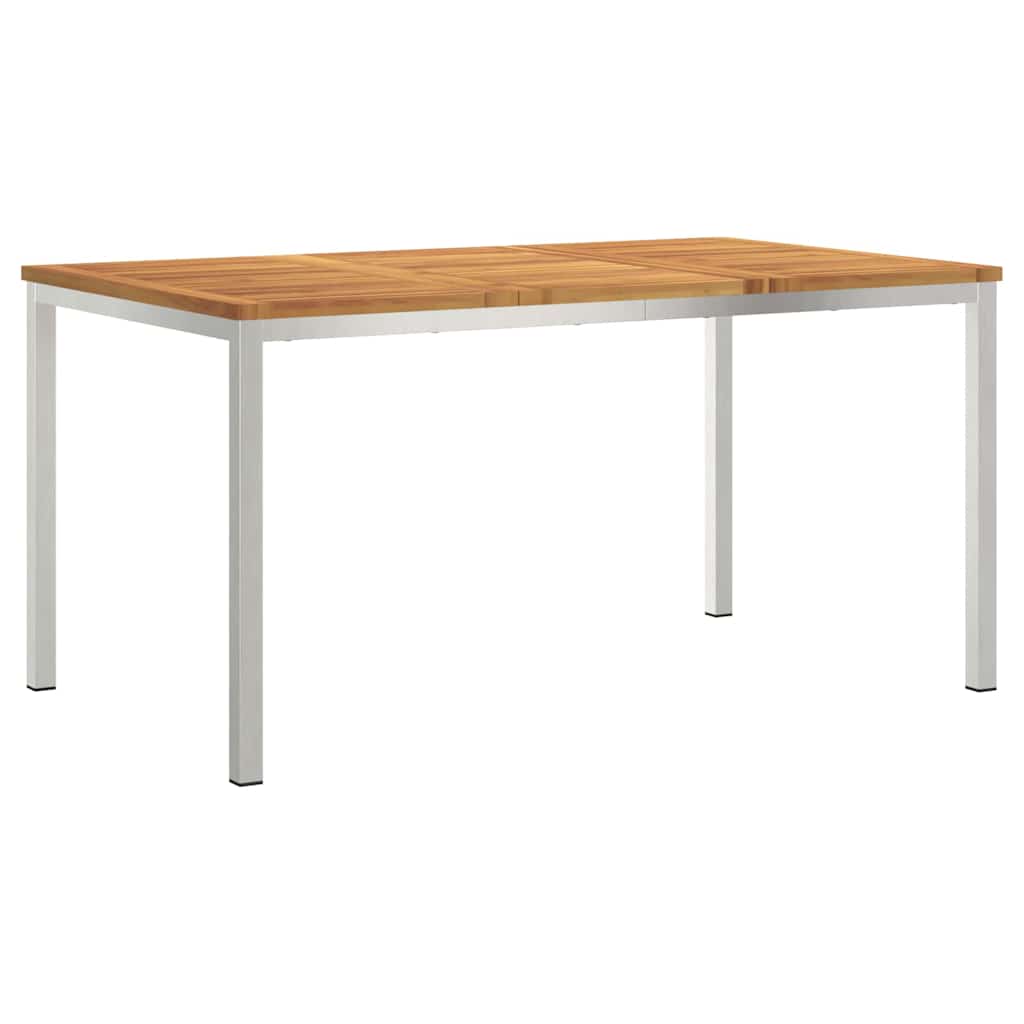 Garten Essgruppe 7 pcs Braun Massives Akazienholz & Edelstahl
