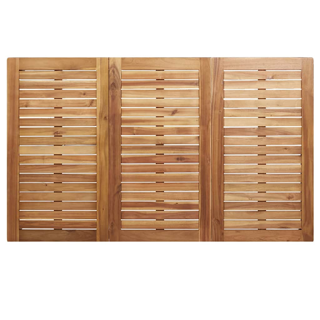 Garten Essgruppe 7 pcs Braun Massives Akazienholz & Edelstahl