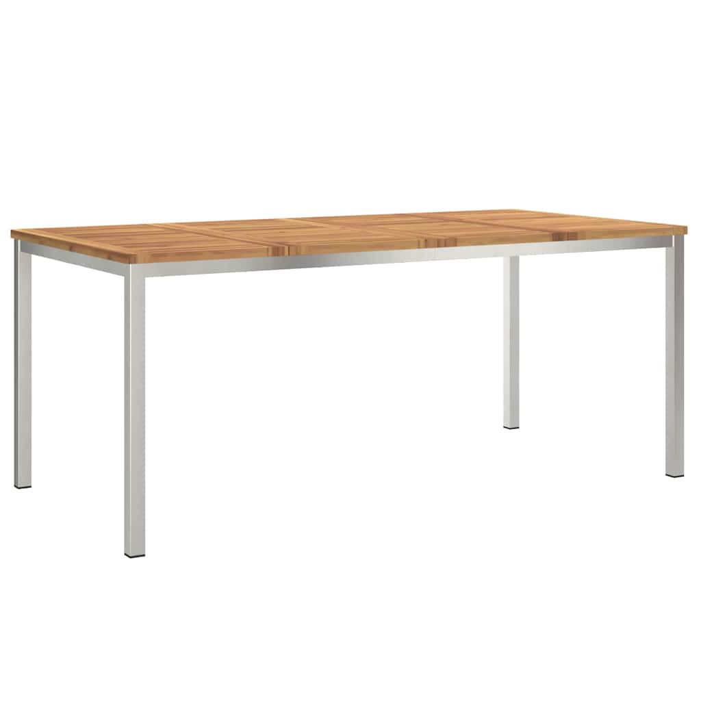Garten Essgruppe 5 pcs Braun Massives Akazienholz & Edelstahl