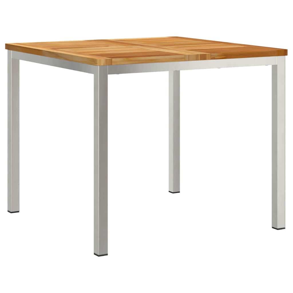 Garten Essgruppe 5 pcs Braun Massives Teakholz & Edelstahl