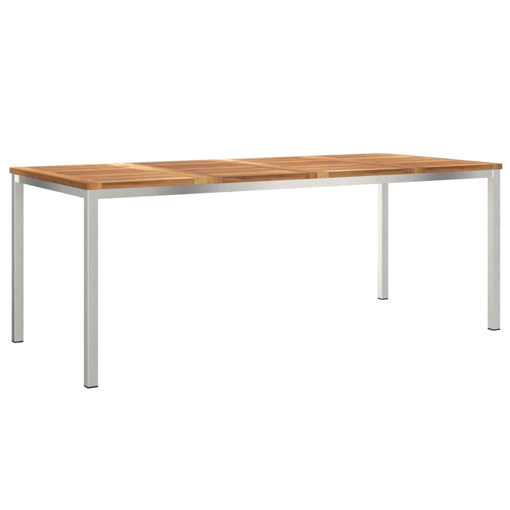 Garten Essgruppe 7 pcs Braun Massives Teakholz & Edelstahl