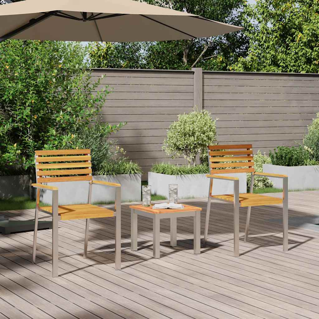 Garten Essgruppe 3 pcs Braun Massivholz Akazie
