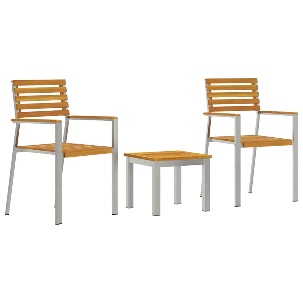 Garten Essgruppe 3 pcs Braun Massivholz Akazie