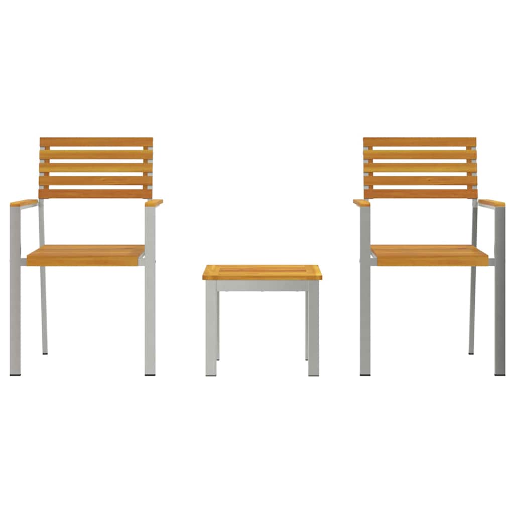 Garten Essgruppe 3 pcs Braun Massivholz Akazie