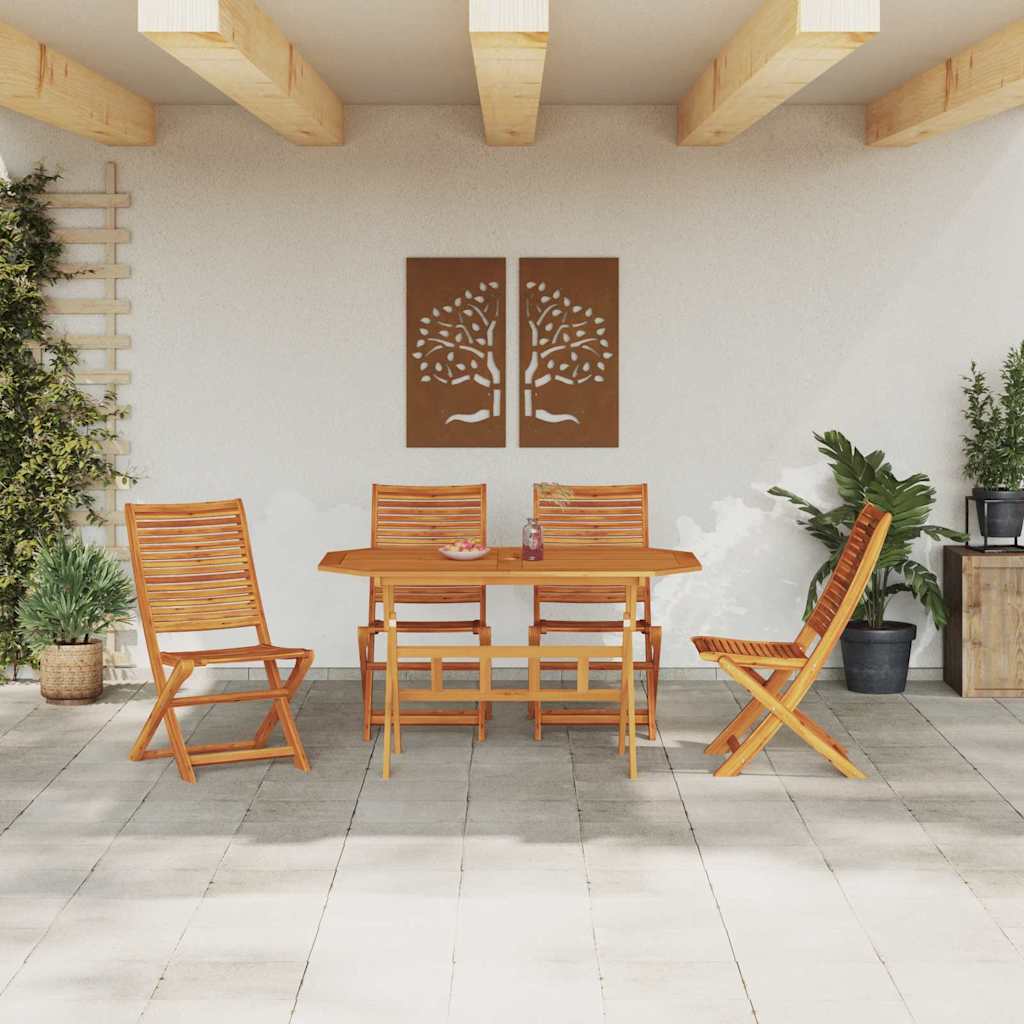 Garten Essgruppe 5 pcs Braun Akazie Massivholz