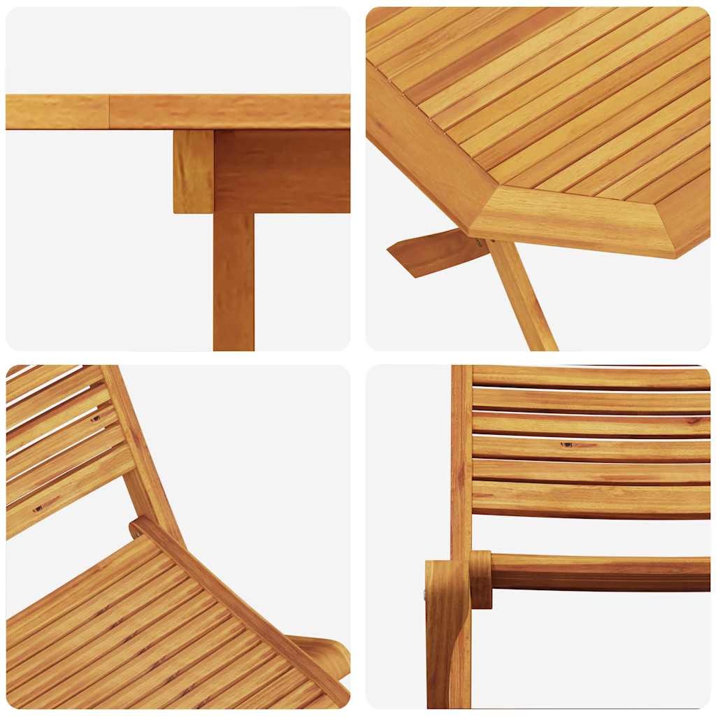 Garten Essgruppe 7 pcs Braun Akazie Massivholz