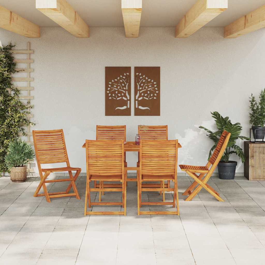 Garten Essgruppe 7 pcs Braun Akazie Massivholz