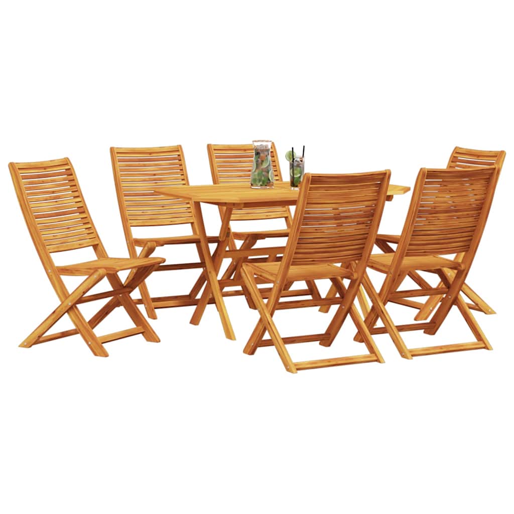 Garten Essgruppe 7 pcs Braun Akazie Massivholz