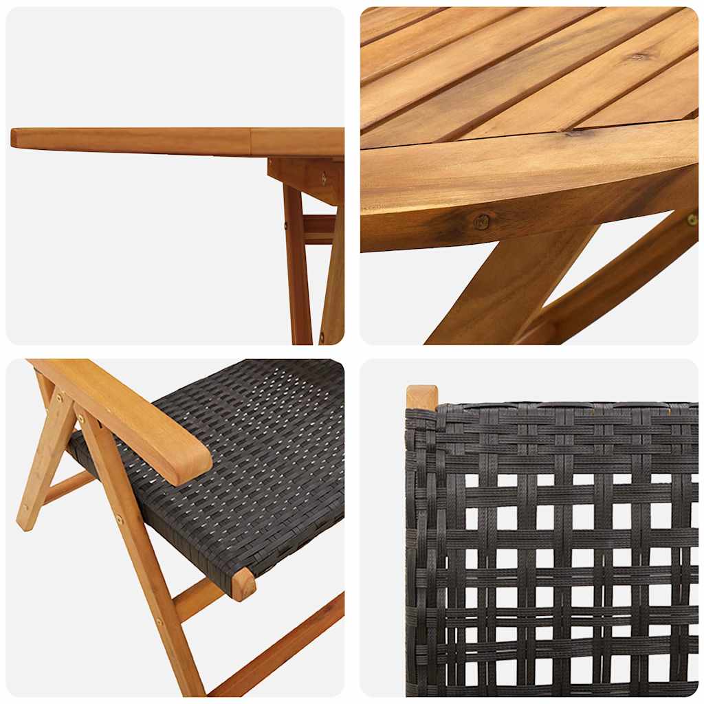 Garten Essgruppe 5 pcs Schwarz